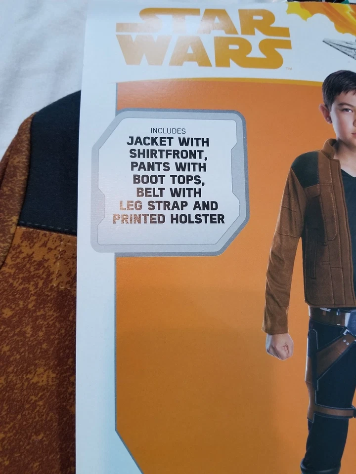 儿童 Han Solo 装扮服装 Solo A 星球大战故事 M 8-10 码 — 第 3/4 张图片