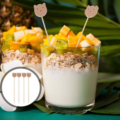  100 Pcs Spieße Trinken Fruchtstäbchen Essensdekoration Dekorative Zahnstocher