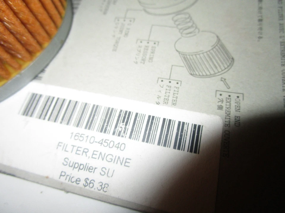 Filtro de aceite de motor OEM 16510-45040 NUEVO DE STOCK Suzuki GS1000 GS250 GS450 GS650 GS750 GS816 Foto 4 de 4