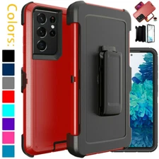 For Samsung Galaxy S21 S21+Ultra 5G Hard Case Cover Clip Fits Otterbox Defender