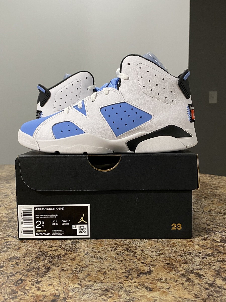 Nike Air Jordan 6 Retro UNC PS DV3605-410 (SIZE 2.5Y) New! 100