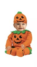 Rubies Halloween Pumpkin Infant Jumper Costume 6-12 Months Hat Booties