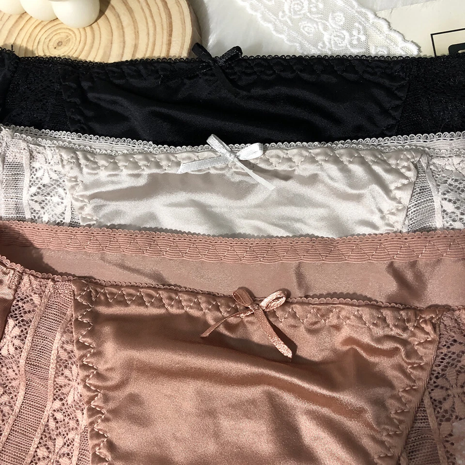 Womens 5 Packs Lot Sexy Satin Panties French Underwear Ladies Briefs Lingeries - Image 3 of 4