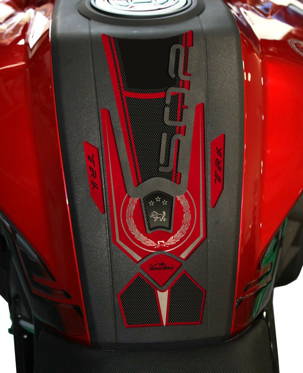 ADESIVI PARASERBATOIO MOTO 3D RESINATI COMPATIBILE CON BENELLI TRK 502 - ROSSO