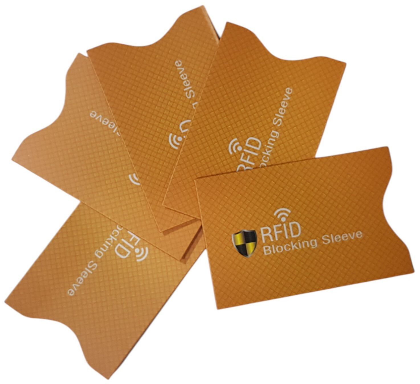 5 X RFID Blocking Sleeve NFC Anti Scan ID Credit Card Holder Case, Yellow Secure