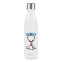 Beware VerrüCkte Hirsch Mann Doppelwand Wasserflasche Lustig Tiere Thermo