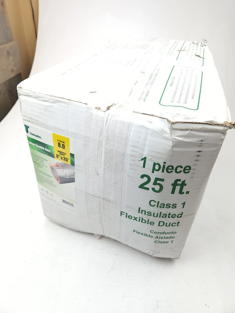 THERMAFLEX 8u0026#034; x 25u0026#039; R8 SILVER INSULATED FLEXIBLE DUCT | eBay