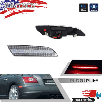 FOR 2004-2008 CHRYSLER CROSSFIRE CLEAR RED LED REAR FENDER SIDE MARKER LIGHTS 2X