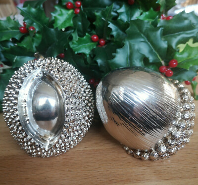 2 x Waldfrüchte Silber Eichel + Kastanie Herbstfrüchte Herbst Dekofrüchte Deko