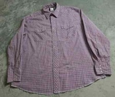 Vintage Wrangler Western Shirt Men's 2XL Multicolor Plaid Pearl Snap Long Sleeve