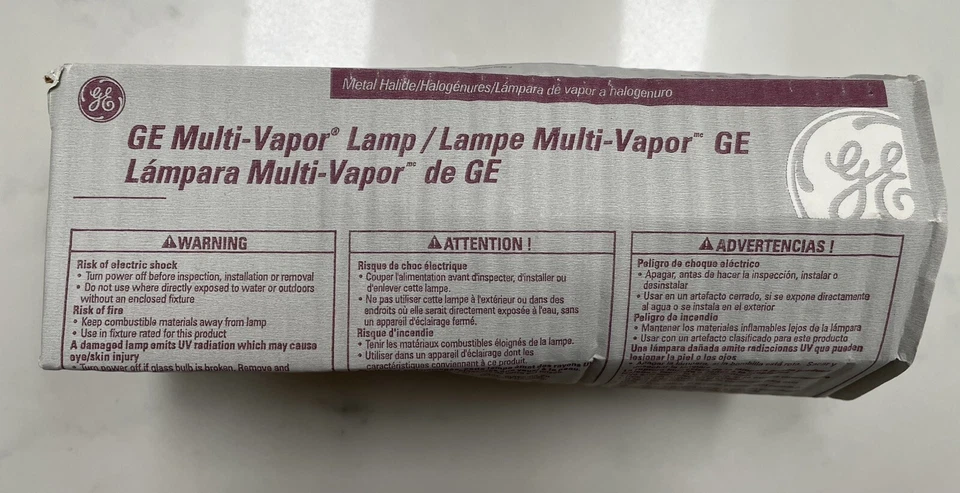 12 x GE Multi-Vapor Lamp 18104 - MVR175/HOR - 175 watt Metal Halide Light Bulb - Image 4 of 4