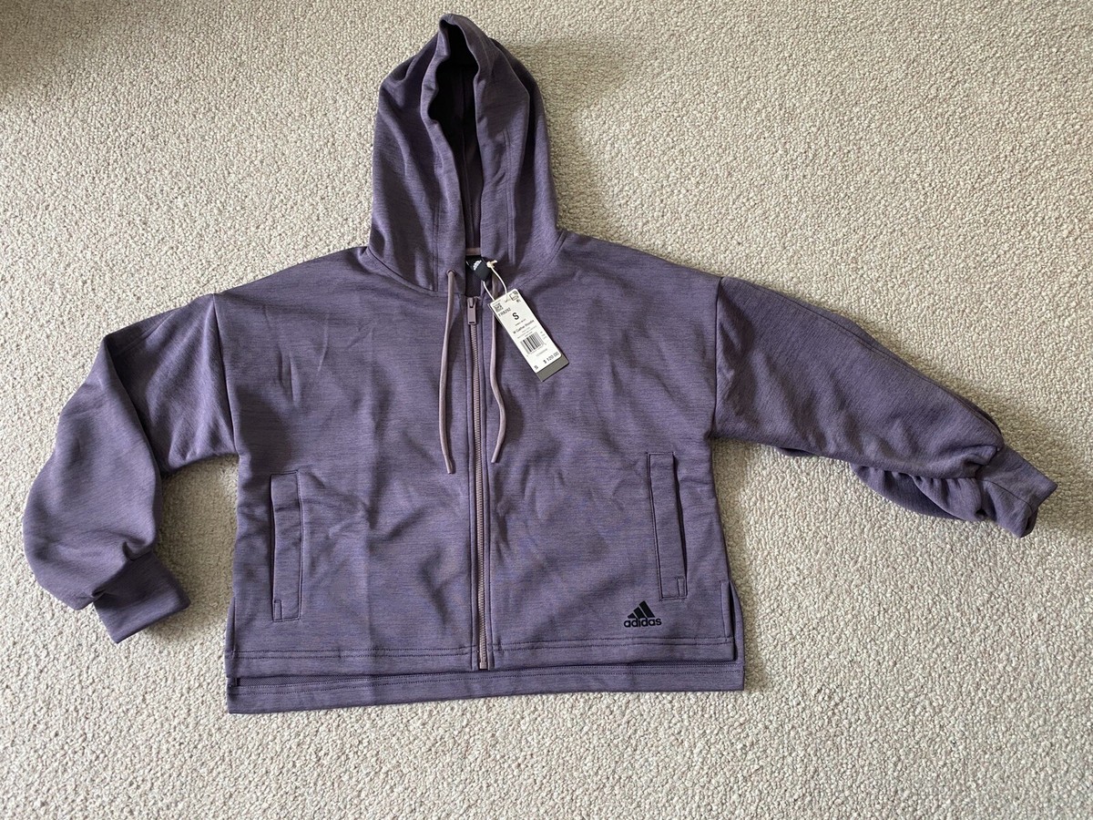 Adidas FR8292 Gathered Hoodie Women Track Top Jacket Full Zip