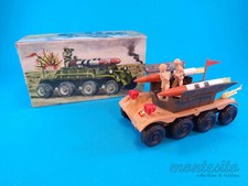VINTAGE 1970s PLASTIC WHEELED ARMORED VEHICLE TANK ALNI ARGENTINA TOY SOLDIER