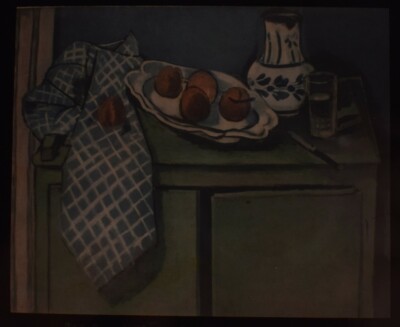 Magische Laternenrutsche STILLLEBEN MIT GRÜNEM BUFFET VON MATISSE UM 1950 VINTAGE FOTO