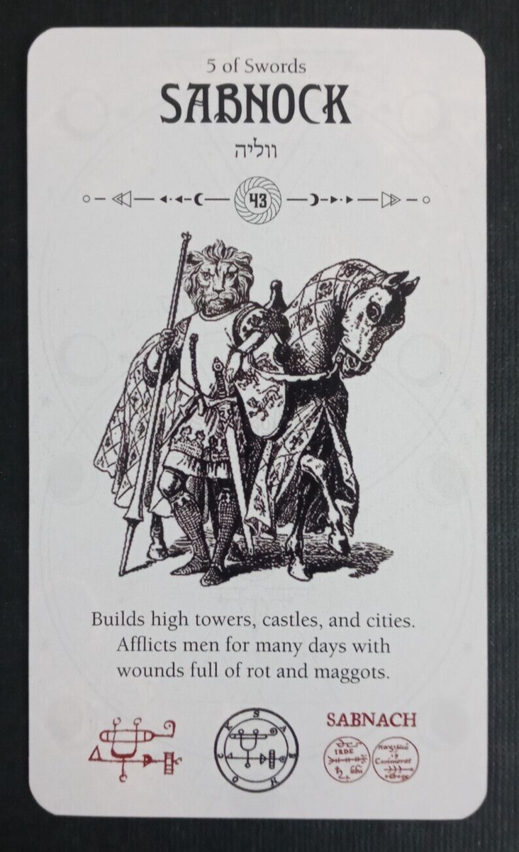 2020 Occult Tarot by Travis McHenry Tarot Card 5 Of Swords | eBay