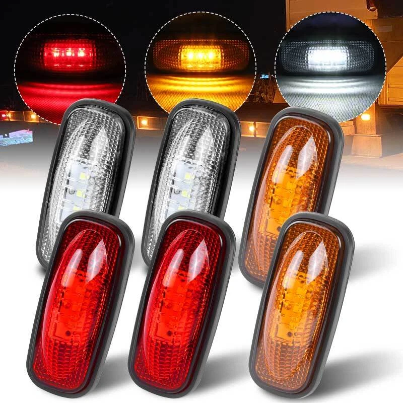LED CLEARANCE LIGHTS SIDE MARKER LAMP AMBER RED WHITE TRAILER TRUCK CARAVAN RV - image 2 of 4