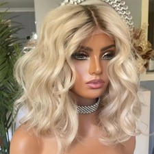 Short Bob Wave Human Hair Wigs For Women 13x4 Lace Front Wig Daily Use