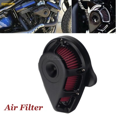 Black Air Intake Filter Cleaner Kit For Harley Touring Street Glide Road Gilde