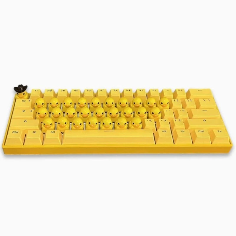 Yellow Cute Duck Mechanical Keyboard Press Crow USB Interface Keyboard Gifts NEW - Image 3 of 4