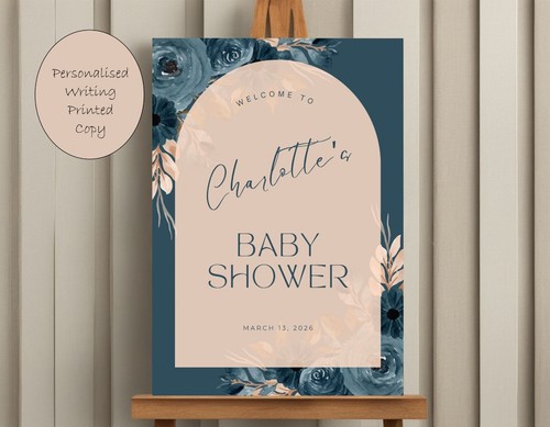 Personalised Baby Shower Party Welcome Sign Any Name Boy Or Girl - Picture 2 of 9
