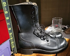 1961 Black Leather Military Combat Boots by Sportwelt Shoe Co. Size 6 USA Made