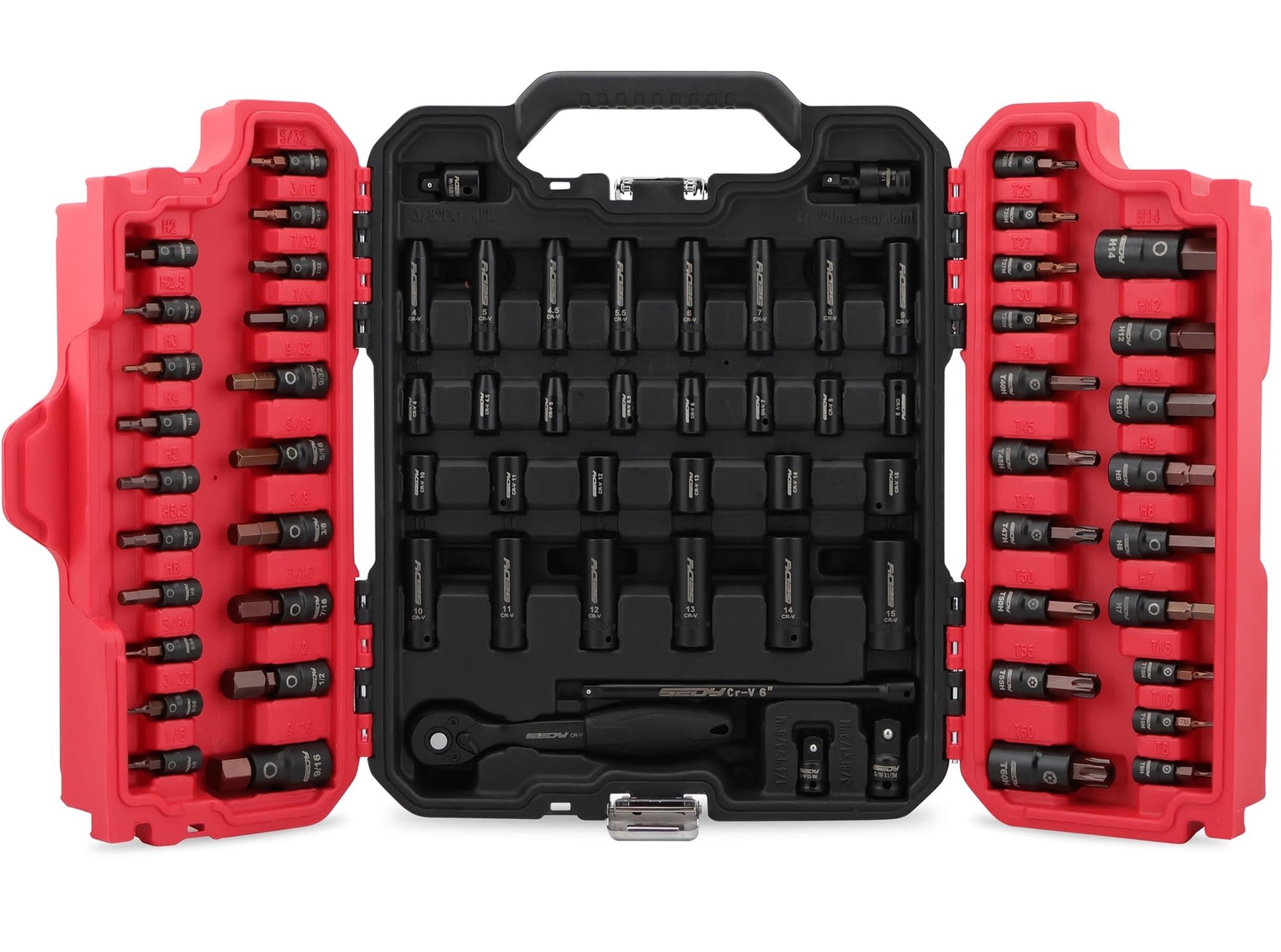 73-Piece Hex Torx Bit Impact Socket Set with SAE and Metric Sizes
