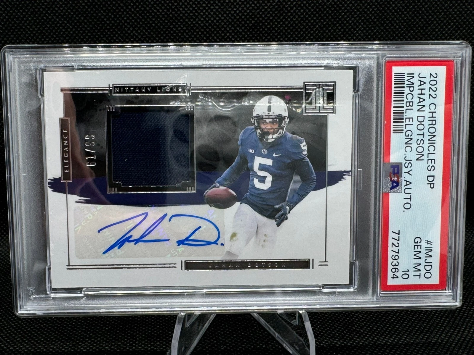 Jahan Dotson Panini Chronicles Draft Picks Impeccable Elegance Jersey Autograph #IMJDO Base