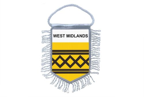 fanion mini drapeau voiture decoration souvenir blason anglais west midlands - Photo 1 sur 1