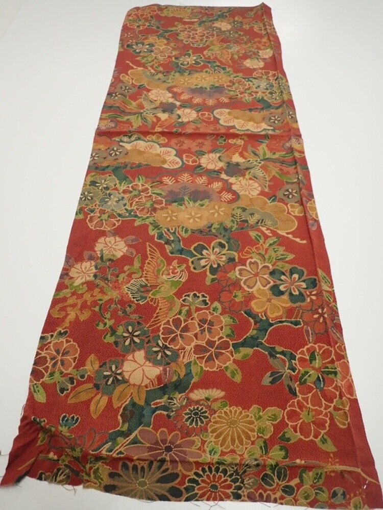 2J01z70 Japanese Kimono Crepe Silk FABRIC Sakura Red-Brown 2J01z70 Japanese Kimono Crepe Silk FABRIC Sakura Red-Brown