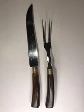 Vtg Westall Richardson Sheffield Carving Knife & Fork Steel w/Bakelite Handles