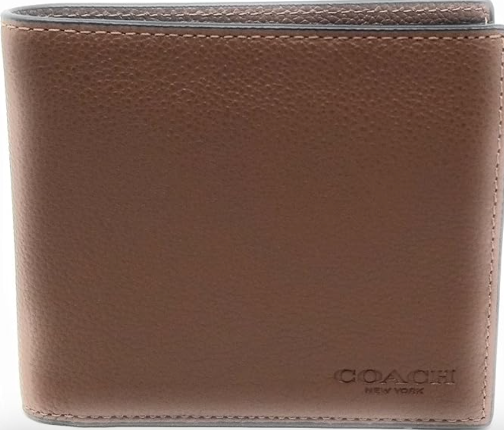 COACH Men's 3-In-1 Wallet (Sport Calf Leather, Dark Saddle) | eBay