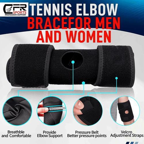 Tennis Elbow Brace Support Arthritis Tendonitis Sports Arm Joint Pain Strap Wrap - Picture 3 of 13