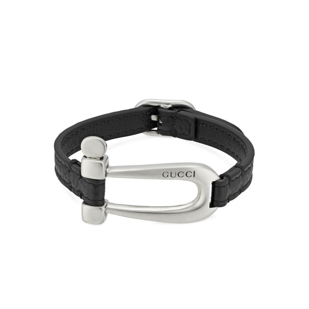 Gucci Black Leather Bracelet with Stirrup YBA759757001017 | eBay Gucci Black Leather Bracelet with Stirrup YBA759757001017 | eBay