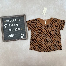 NWT RYLEE + CRU Tiger Stripe Tee Shirt Size 12-18 Months