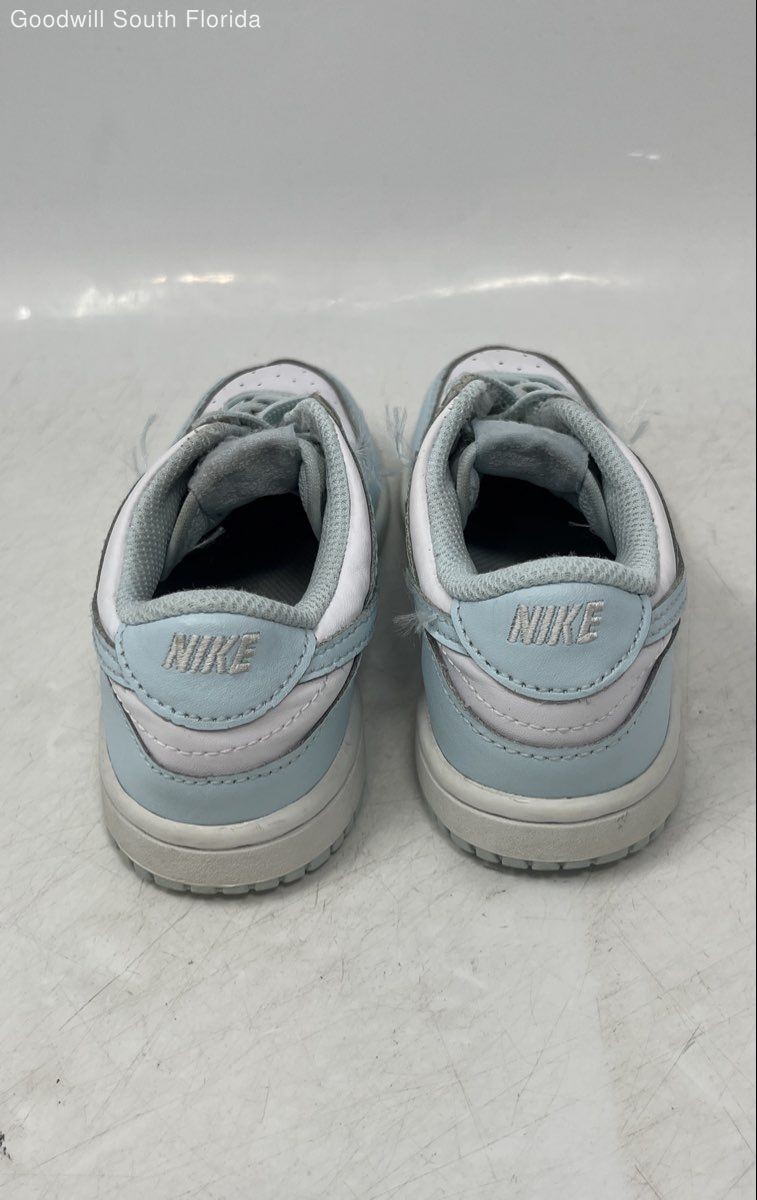 Nike Kids Dunk Low FB9107-105 Blue And White Leather Sneakers Shoes Size 10C thumbnail 3