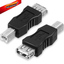 2 Pcs 2.0 A Female to USB B Male Printer Converter - A B Adapter Black