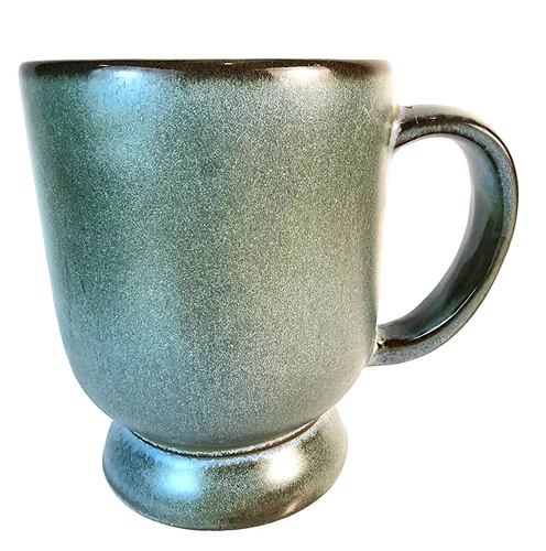 Frankoma Pottery C2 Prairie Green Footed Coffee Cup Mug