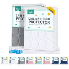 Crib Mattress Protector Waterproof Quilted Cover for Toddler Bed 2 Pack 28"x52"