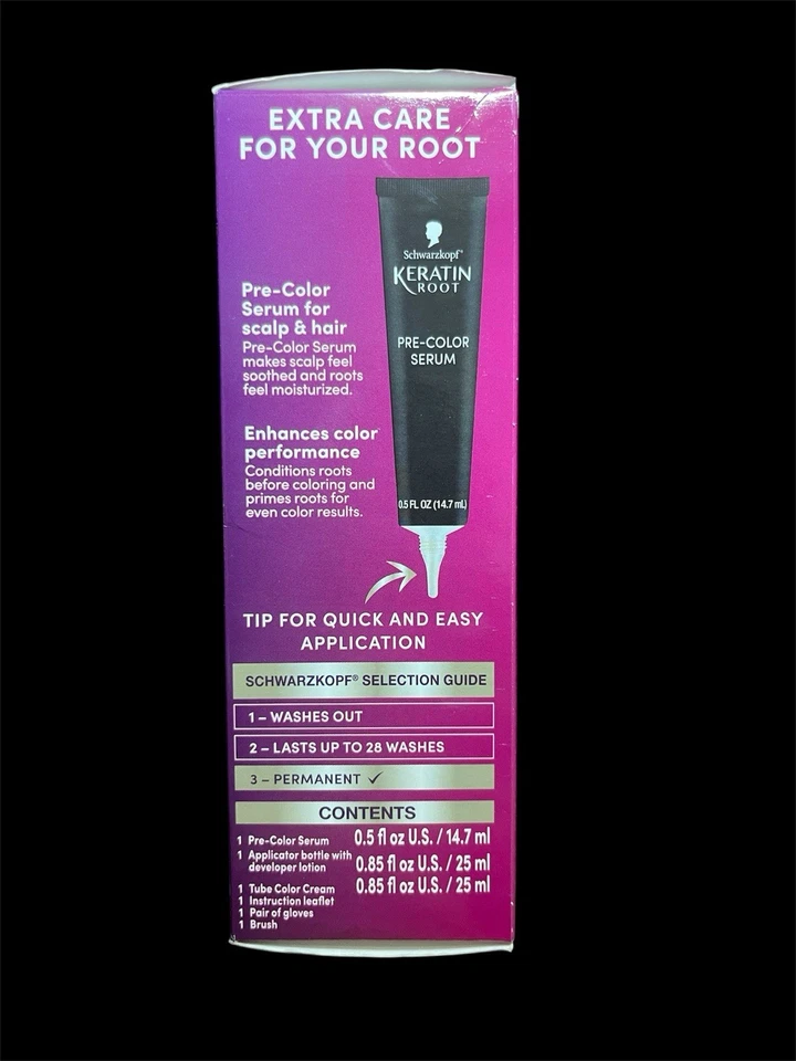 Schwarzkopf Keratin Root Color Revitalizer Permanente #4.0 Marrón Oscuro  Foto 3 de 4