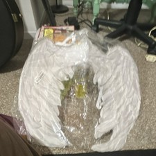 Angel Costume Wings White Adult Unisex One Size Fancy Dress Accessory Halloween