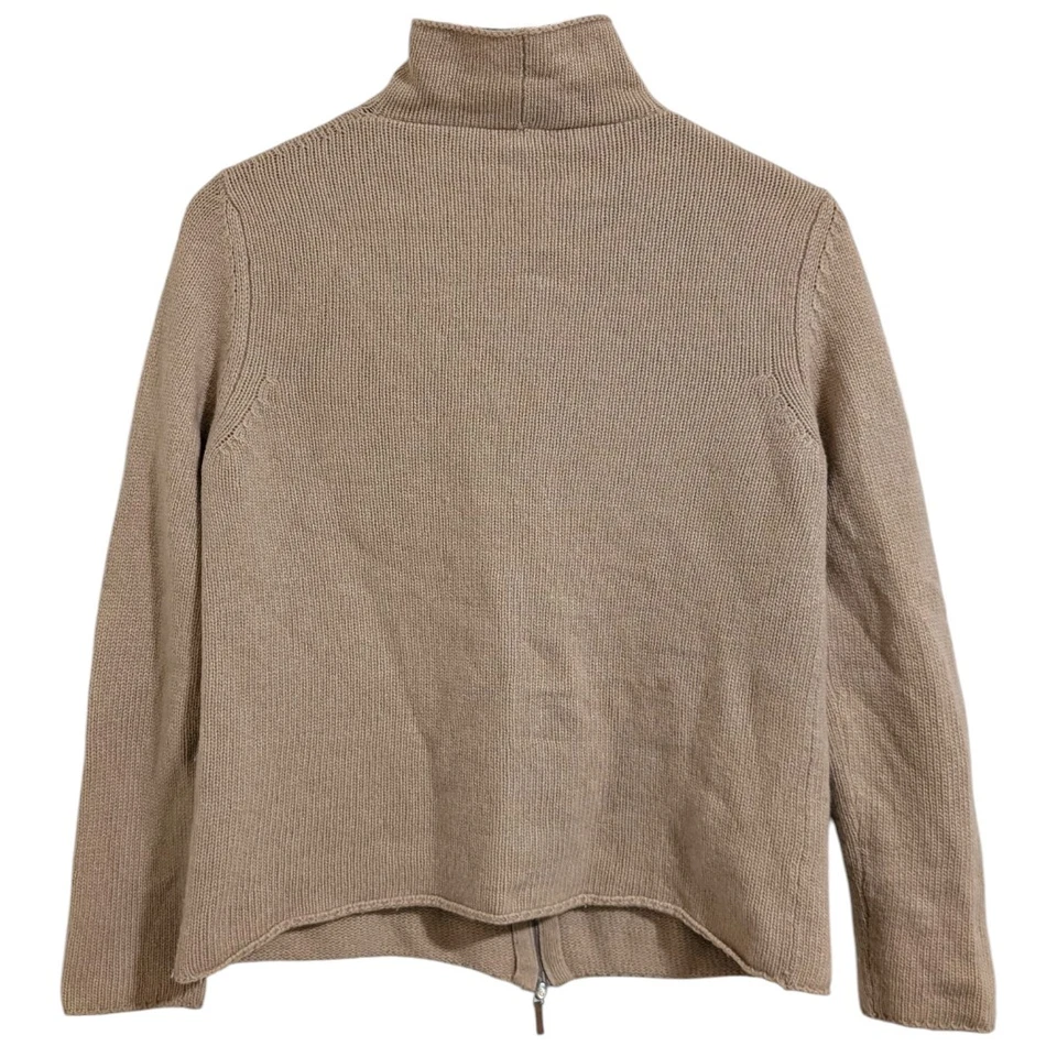 Кардиган S Max Mara Design for Easy Living из кашемировой смеси вязаный на молнии свитер желтовато-коричневый - Изображение 2 из 4