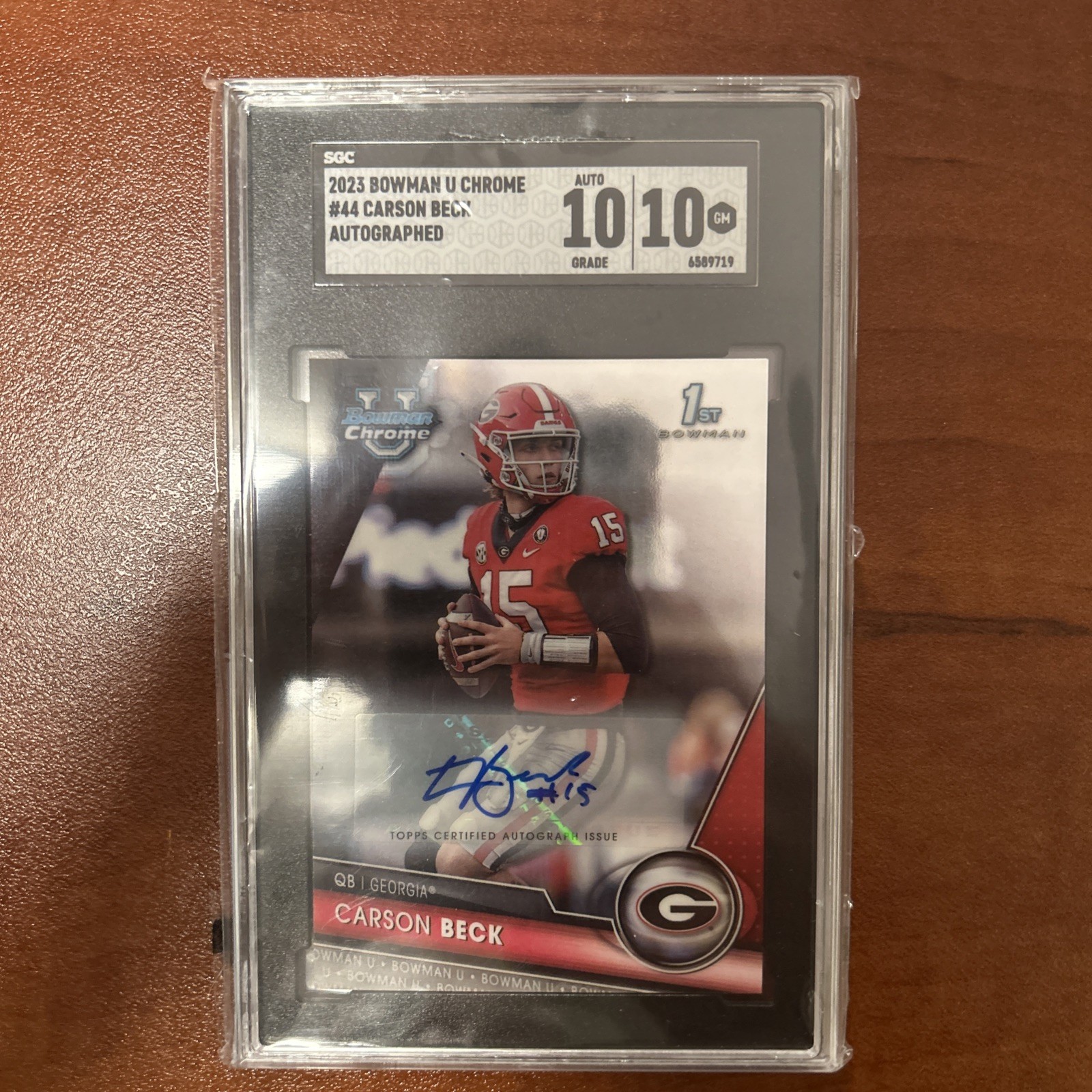 2023 Bowman Chrome University CARSON BECK 1st Auto SGC 10/10 🔥 MIAMI HOT!!!