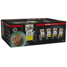 Sheba Fine Flakes Cat Food 80x85g Poultry Selection in Jelly UK Pack 5.44 per kilo