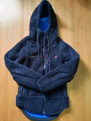 Kith X Columbia Aspen High Pile Heavy Fleece Hooded Jacket- Small - Navy Blue