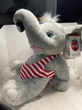 1993 Coca Cola Plush Collection Elephant Wearing Red White Striped Swimsuit 10  