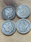 Lot Of 4 Cull Morgan 90% Silver Dollars 1889-O, 1901-0, 1884-O, And 1899-O