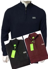 HUGO BOSS LONG SLEEVE BRAND NEW HIGH NECK QUARTER ZIP JUMPER