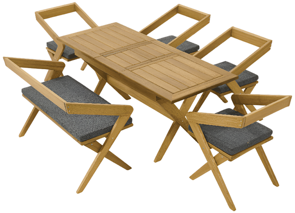 Modernes 6-Teiliges Esszimmer-Set – Esstisch + 5 StüHle FüR Ihr Zuhause-image
