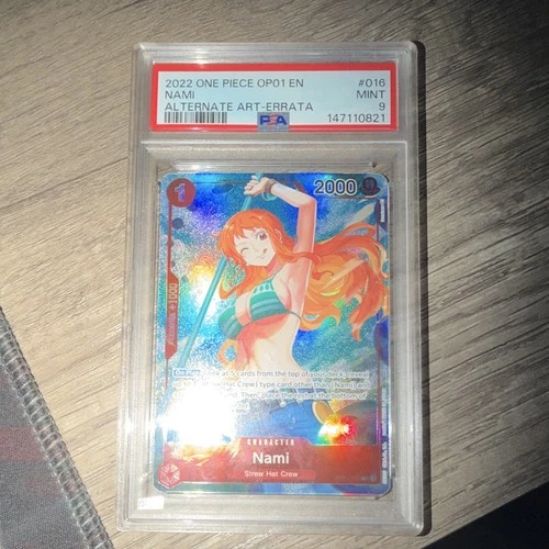 Bandai Nami Alternate Art Errata Rare Foil OP01-016 Romance Dawn PSA 9