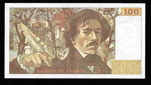 100 Francs Schein Delacroix 1989 Sup ( 023 ) - Bild 2 von 3